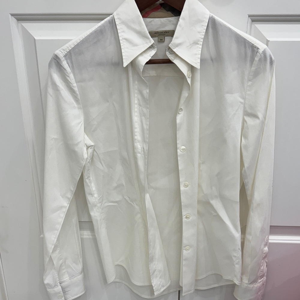 Burberry White ladies button down top XS